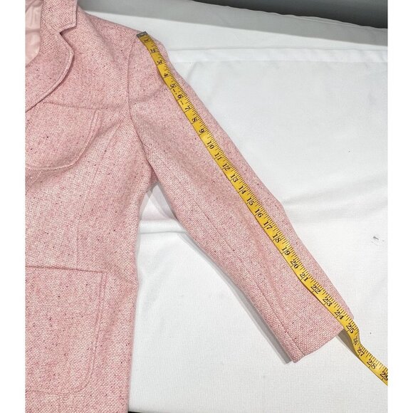 Talbots Womens Tweed Blazer Jacket Size 24W Pink Wool Blend Two Button Office - Picture 8 of 13
